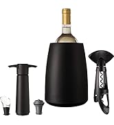 Vacu Vin Wine Set Elegant – 5-Piece Wine Saver, Pourer &amp; Corkscrew Set | Includes Wine Pump, 2 St...