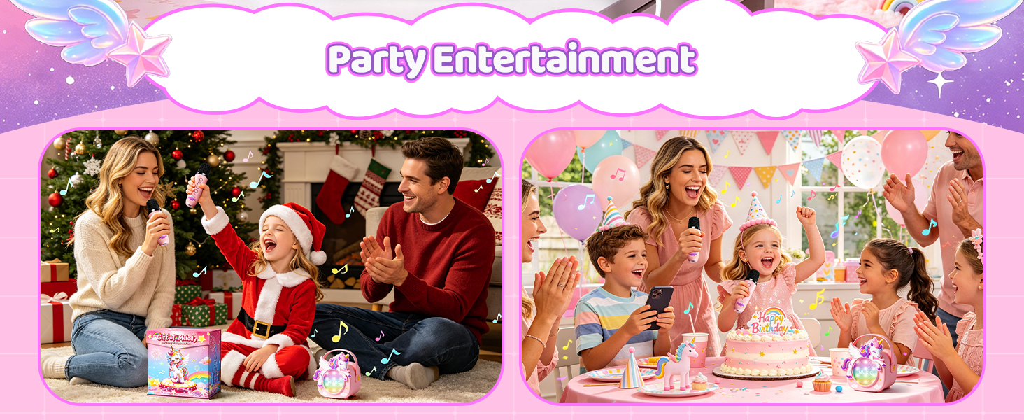 kids karaoke machine for kids microphone mini unicorn gifts for girls 4-6 gifts for 4 year old girl