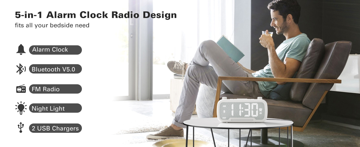 5 in 1 alarm clock radio