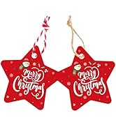 G2PLUS Christmas Star Gift Tags - 100Pcs Merry Christmas Tags with String, 2.4in Red Star Paper T...