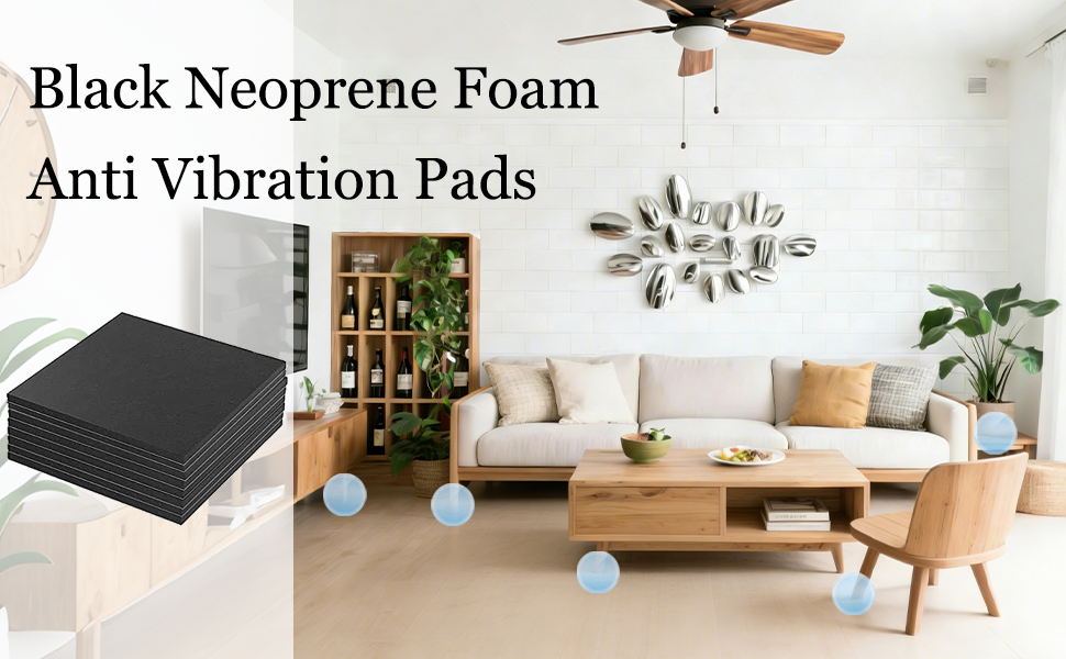 Black Neoprene Foam Anti Vibration Pads