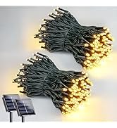 2 Pack 200 LED Solar String Lights for Outside, Solar Christmas Lights Outdoor Waterproof, Solar ...