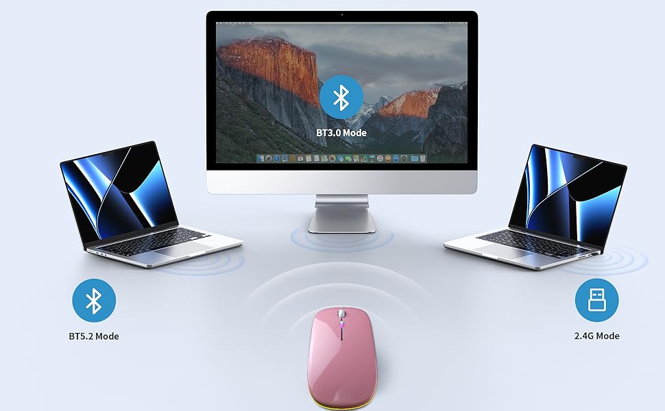 Dual Mode Wireless Bluetooth Mouse