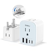 DIWILI US to India Travel Plug Adapter, Foldable India Power Adapter with 4 USB(2 USB C Port) and...