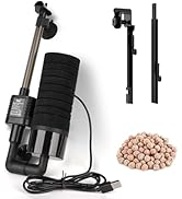 hygger USB Single Sponge Filter, Small Aquarium Filter with Adjustable Hanging Clip and Suction C...