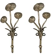 SOFFEE DESIGN 2pcs Metal Gold Coat Hooks with 3D Mushrooms Shape, for Entryway, Bathroom, Bedroom...