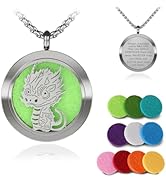 Dinosaur Aromatherapy Essential Oil Diffuser Necklace,Aromatherapy Diffuser Stainless Steel Penda...