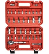 AMM 38PCS Master TORX Bit Socket Set | 1/4", 3/8", 1/2" Drive | S2 Steel Bits, Cr-V Sockets | Sol...