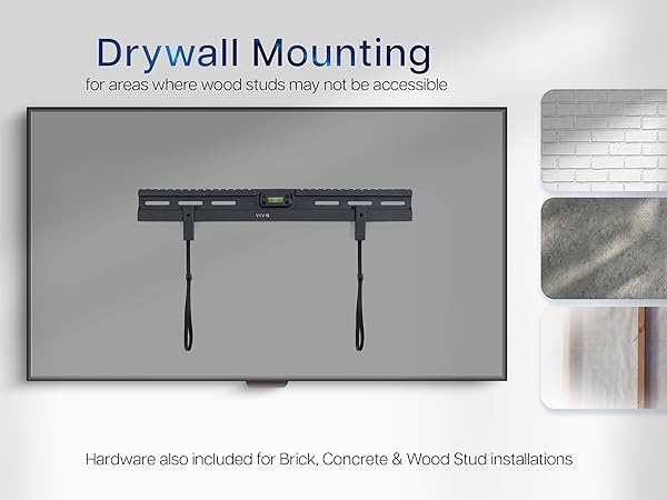 No stud TV mount Drywall TV mount TV wall mount no studs Studless TV mount Low profile TV mount