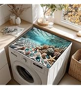 AOHMPT Non-Slip Washer &amp; Dryer Top Cover Mat – Dust-Proof Protector Pad with Multiple Pattern Des...