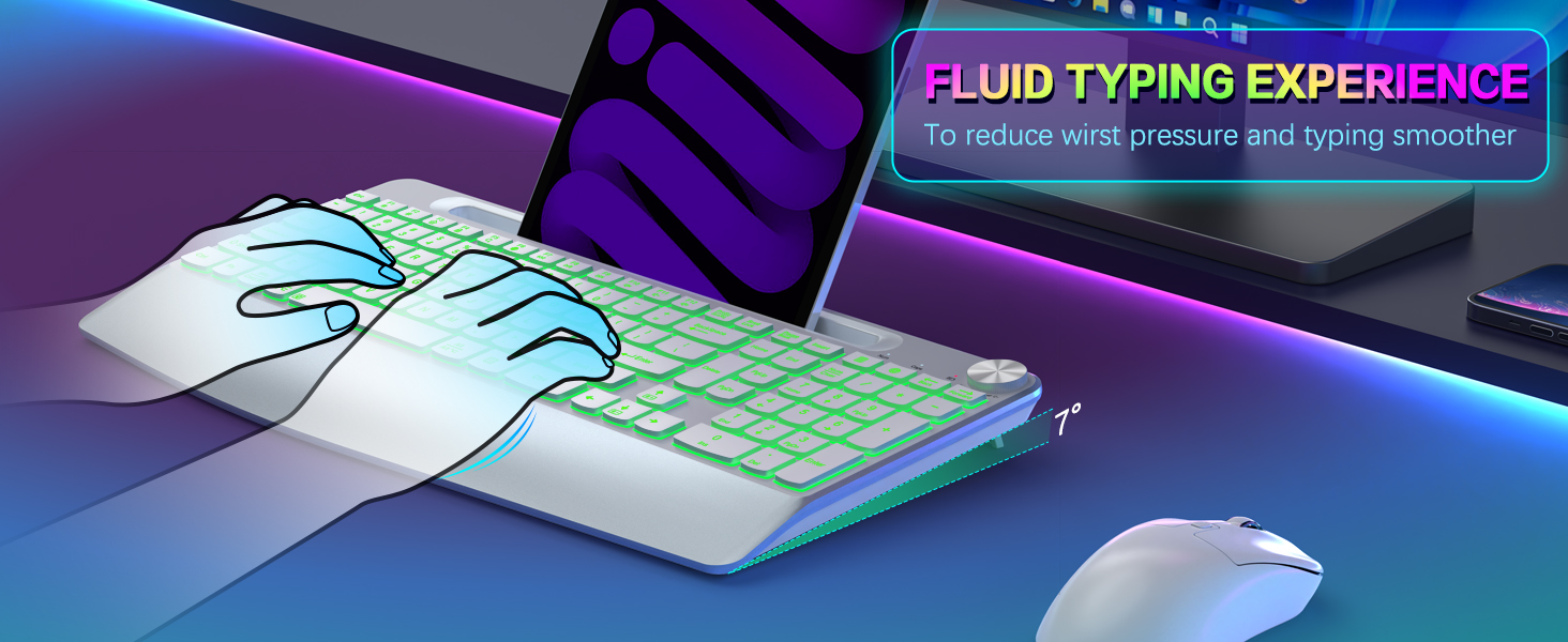 backlit keyboard and mouse