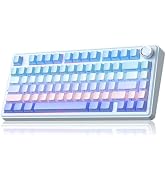 SOLAKAKA A75 Wireless Mechanical Keyboard, Hot Swappable Gaming Keyboard with RGB Backlit, Multif...
