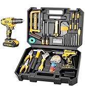 117-Piece Tool Kit with 12V Cordless Drill Mechanic Tool Set for Home &amp; Auto Repair Toolbox Stora...