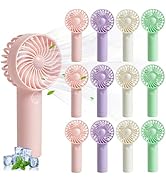 Aeergured 12 Pack Mini Portable Fan Bulk, Handheld Personal 3 Speeds USB Rechargeable Fan, Batter...