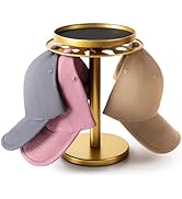 kondyfayo 360° Rotating Hat Organizer for Baseball Caps, Stainless Steel Hat Rack Holder with Top...