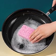 Compressed Cellulose Sponges Non-Scratch Natural Sponge Cleaning Scrub Sponge kitchen Cut-Outs DIY