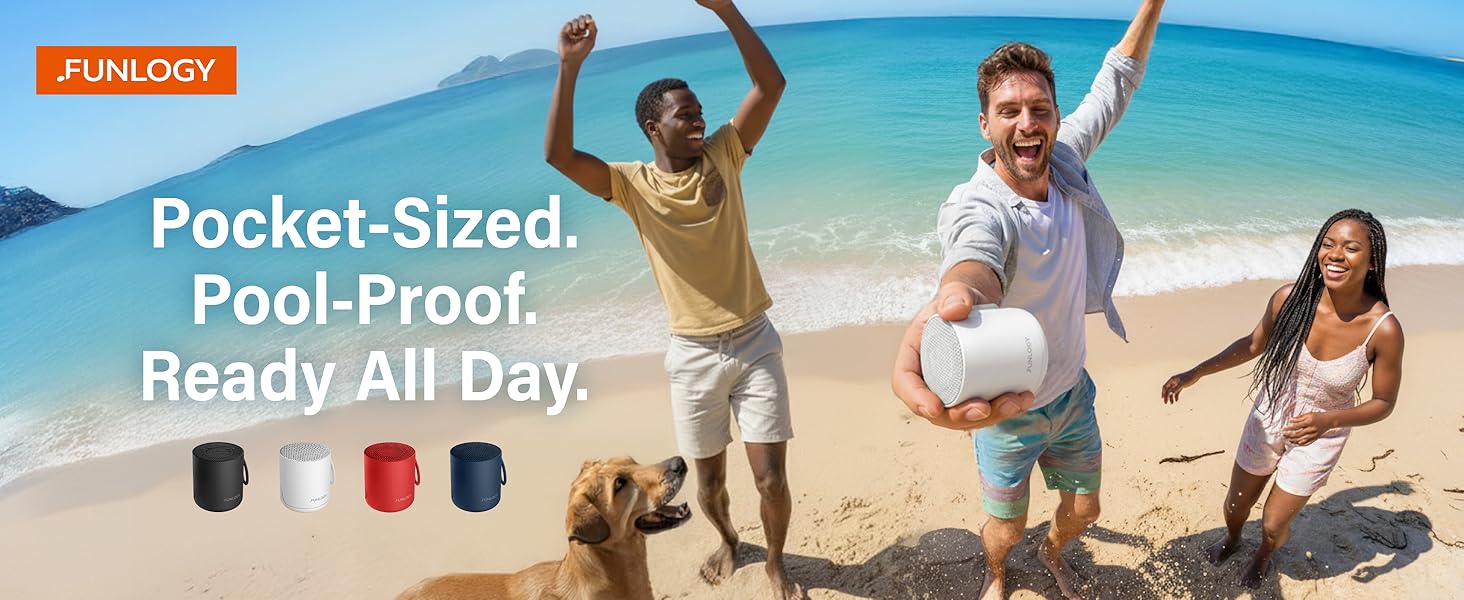FUNLOGY Portable Mini2 Pocket-Sized. Pool-Proof. Ready All Day.