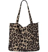 Prite Corduroy Tote Bag for Women Large Shoulder Bag with Zipper and Pockets for College Work Tra...