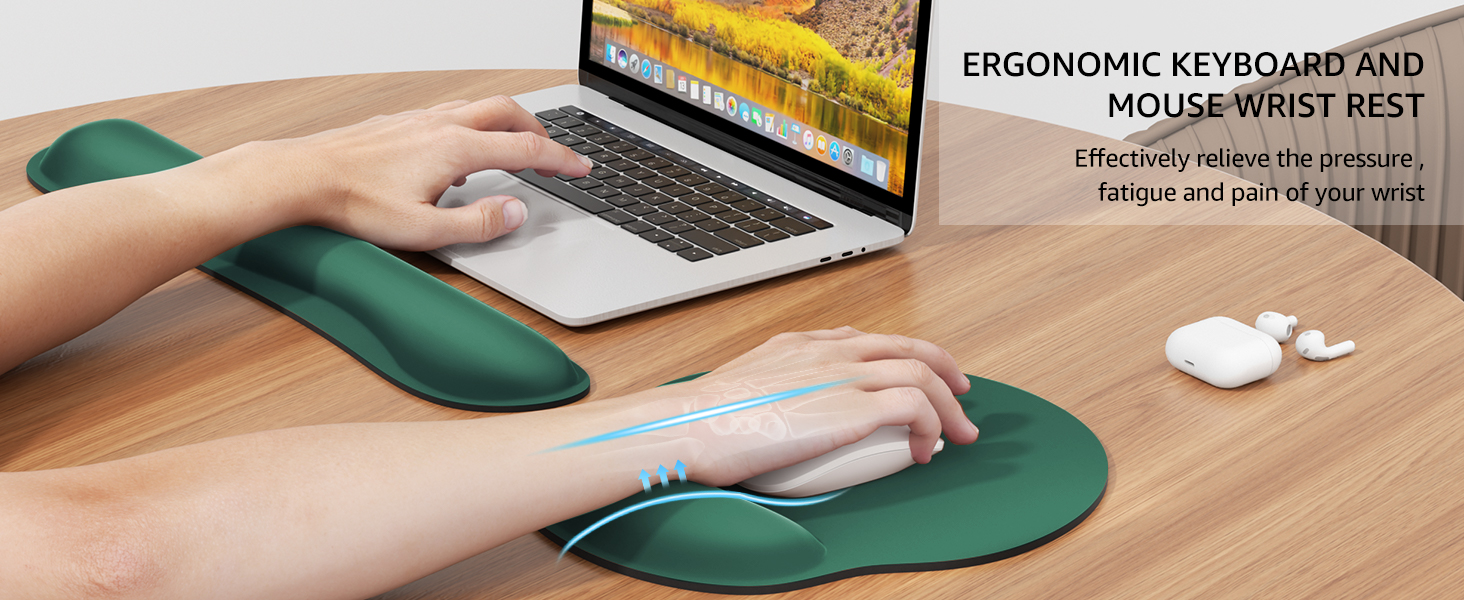 Ergonomic design mouse pad with wrist rest