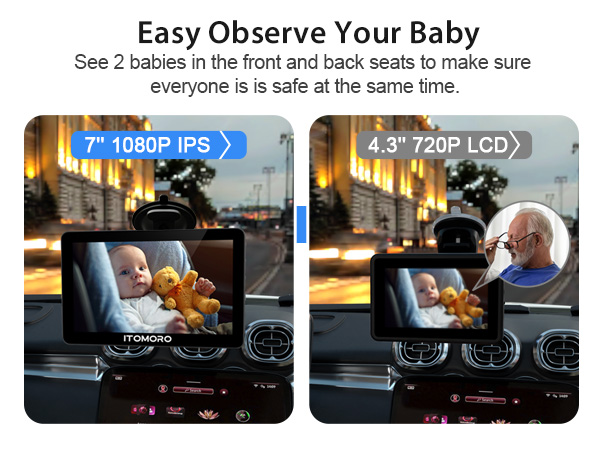 7inch car camera for baby