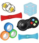 QINGLER Sensory Fidget Toys Set 6 Pack Stocking Stuffers Gifts for Kids and Adults, Infinity Cube...