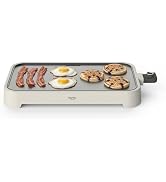 Martha Stewart 12” x 22” Electric Griddle, XL Ceramic Nonstick?Flat Top Cooking Surface, Adjustab...