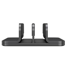 black vertical laptop stand