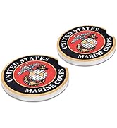Elektroplate Officially Licensed United States Marine Corps Automotive Ceramic Coasters (2.6" Dia...