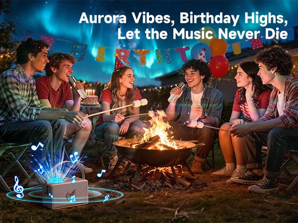 Karaoke Machine for Kids Adults Teen with Northern Lights