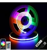 RGB Led Strip Lights - 5V USB RGB Led Strip with APP+Remote Control, Music Sync COB LED Strip, 5f...