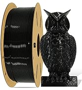 DO3D Black PLA 3D Printer Filament, Tidy Winding High Diameter Tolerance 1.75mm PLA, Widely Fit f...