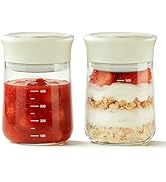 NUZEAK 2-Pack Upgraded Airtight Glass Storage Jar with Rotary Lid, 17oz Coffee Grounds Container ...