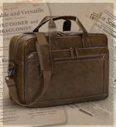 RAINSMORE Laptop Bag Leather briefcase 16 Inch Vintage Messenger Bag for Men Large Crossbody Shou...