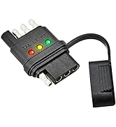 Oyviny 4-Way Flat Trailer Wiring Tester 4 Pin Male and Female Trailer Tester with Bright Indicato...