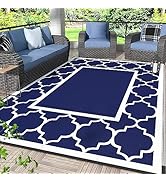 GENIMO 5' x 8' Outdoor Rug Waterproof for Patio Decor, Foldable Reversible Plastic Straw Area Rug...