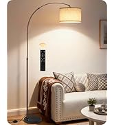 75" Arc Floor Lamp with Marble Base and Adjustable Height, Rotating Hanging Shade, Dimmable Floor...