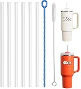 Replacement Straws Compatible with Stanley 40 oz 30 oz Cup Tumbler - 6 Pack Reusable Tritan Drink...