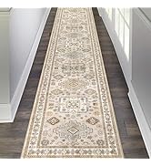 Pauwer Runner Rug 2x10 Non-Slip Washable Low-Pile Accent Rug, Vintage Distressed Throw Carpet, Ha...