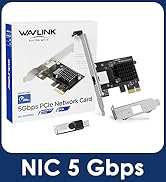 WAVLINK 5GB PCIe Network Card, PCIe to 5 Gigabit Ethernet Network Adapter for Windows 11/10, Linux