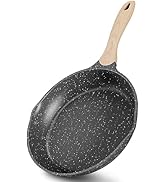 JEETEE 8 Inch Nonstick Frying Pan, Stone Coating Cookware, Nonstick Omelette Pan with Heat-Resist...