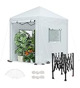 WORKPRO 8'x 6' Portable Walk-in Greenhouse, Instant Pop-up Heavy Duty Gardening Green House Canop...
