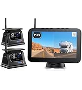 ZEROXCLUB Magnetic Solar Wireless Backup Camera HD 1080P 7" DVR Monitor, Dual RV Cameras Wireless...