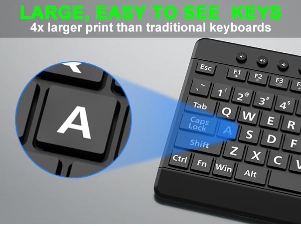Keyboard Large Print Keyboard Ergonomic Keyboard Large Key Wrist Rest quiet