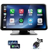 Haudio 7" Portable Wireless CarPlay &amp; Android Auto Car Stereo with Backup Camera, 7" HD Touch Scr...
