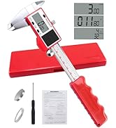 GODESON Solar Powered Digital Caliper, 6“ Digital Calipers with 0.001" Accuracy Stainless Steel, ...