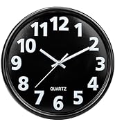 Plumeet 12'' Wall Clock, Battery Operated Wall Clocks Silent Non-Ticking Quartz, Modern Style Sui...