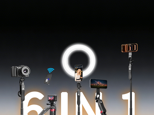 Kinwald 6-in-1 magnetic phone tripod with wireless remote