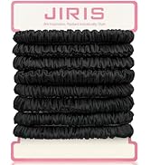 JIRIS Silk Satin Hair Scrunchies for Women, 8 Pack Black - No Crease, Frizz Control &amp; Hair Breaka...