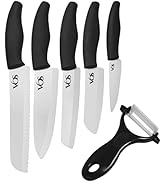 Vos Ceramic Knives With Covers 6 Pcs Quality Kitchen Knife Set - 8