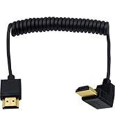 Duttek 4K Short HDMI Cable, Extreme Thin UP Angled HDMI Male to Male Coiled Cable for 3D and 4K U...